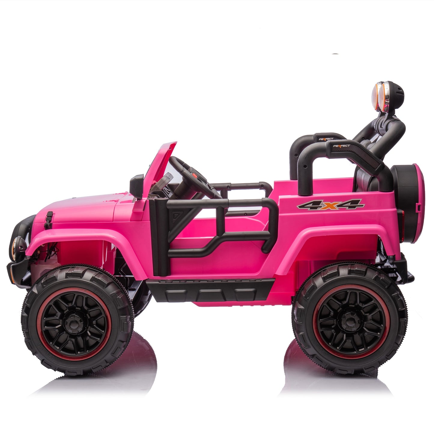 24V Kids Ride On Car with Remote Control, Rear Suspension Ride on Toy with Bluetooth, USB, 2 Seater Cars, Trunk Storage, Pull Rod, LED Lights, High/Low Speed, Electric Cars for Kids Aged 3–8, Pink