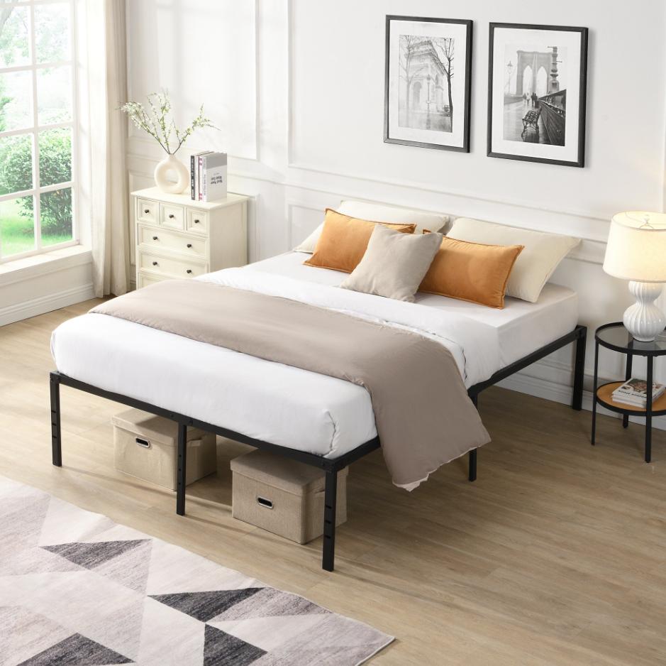 SESSLIFE King Size Bed Frame, 17.6" Platform Bed Frame with Under Bed Storage, Heavy Duty Steel Slat Support No Box Spring Needed, Noise Free, Easy Assembly, Black