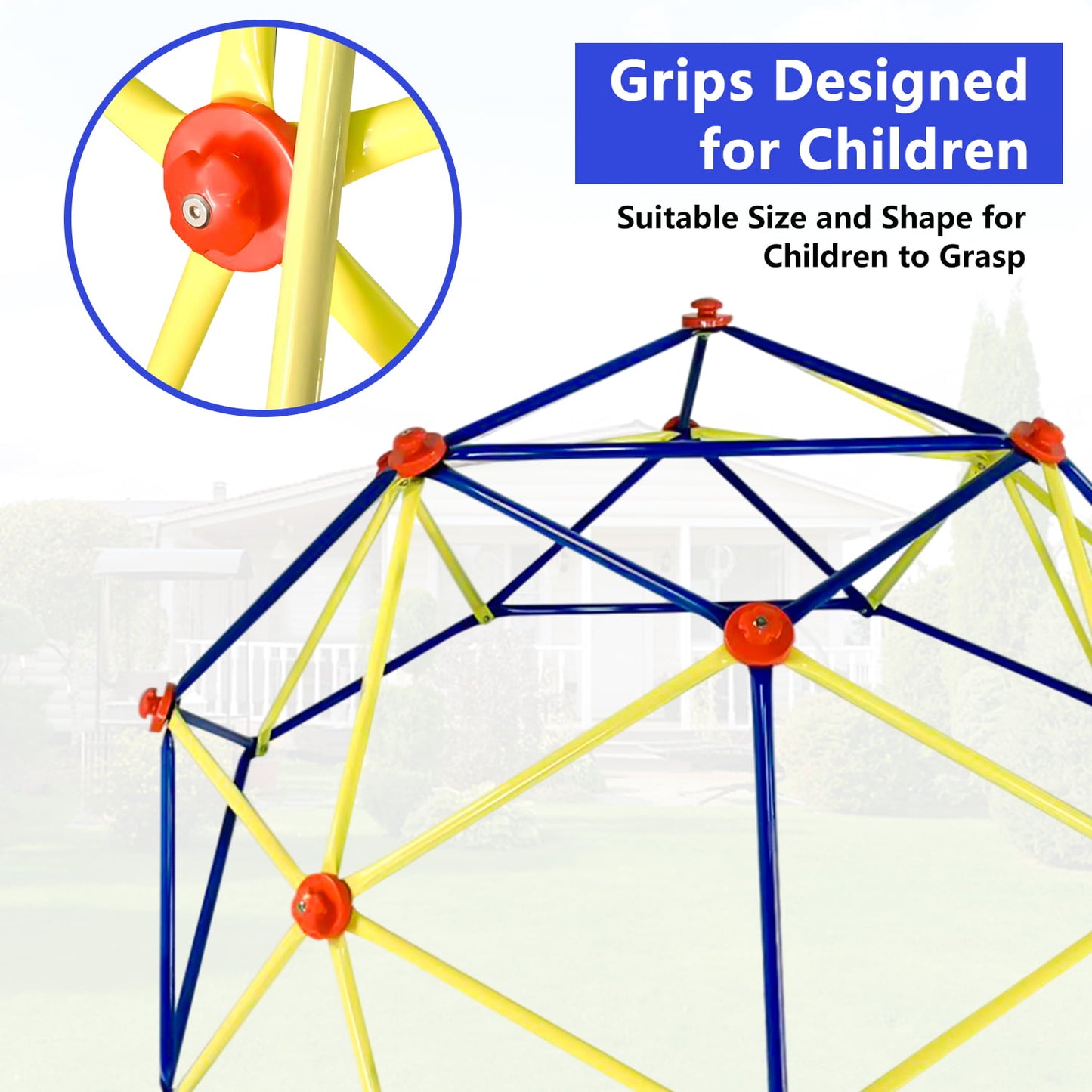 SESSLIFE 6ft Outdoor Climbing Dome, Kids Jungle Gym Dome Climber, Playground Climber for 3-5 Years Old, Climbing Toys for Outside, Rust & UV Resistant Steel Climbing Structures, Max 500lbs