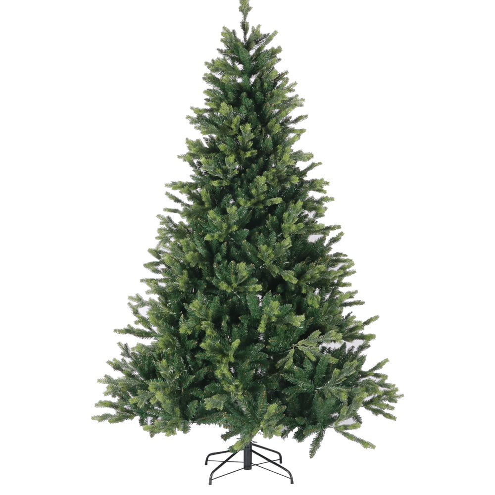 SESSLIFE 7.5ft Artificial Holiday Christmas Tree, for Home Office Party Decoration, Hinged Aspen PE Christmas Tree w/2727 Tips, Metal Foldable Base, Easy Assembly, Green, X1345