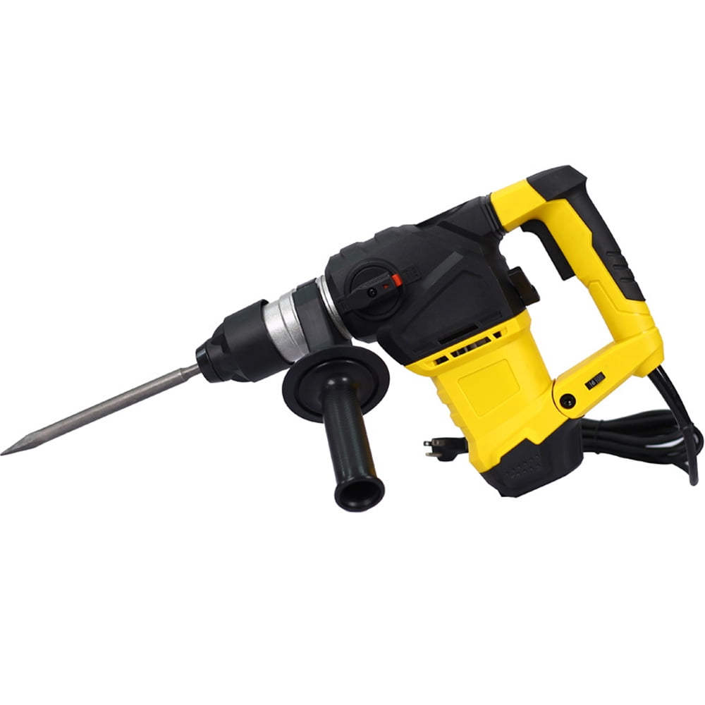SESSLIFE 13 Amp Electric Drill, 1500W Rotary Hammer Drill for Concrete, Heavy Duty 1-1/4" SDS Plus Rotary Hammer Kit w/ 3 Functions, 360° Swivel Handle, Vibration Control, Black&Yellow, X2470