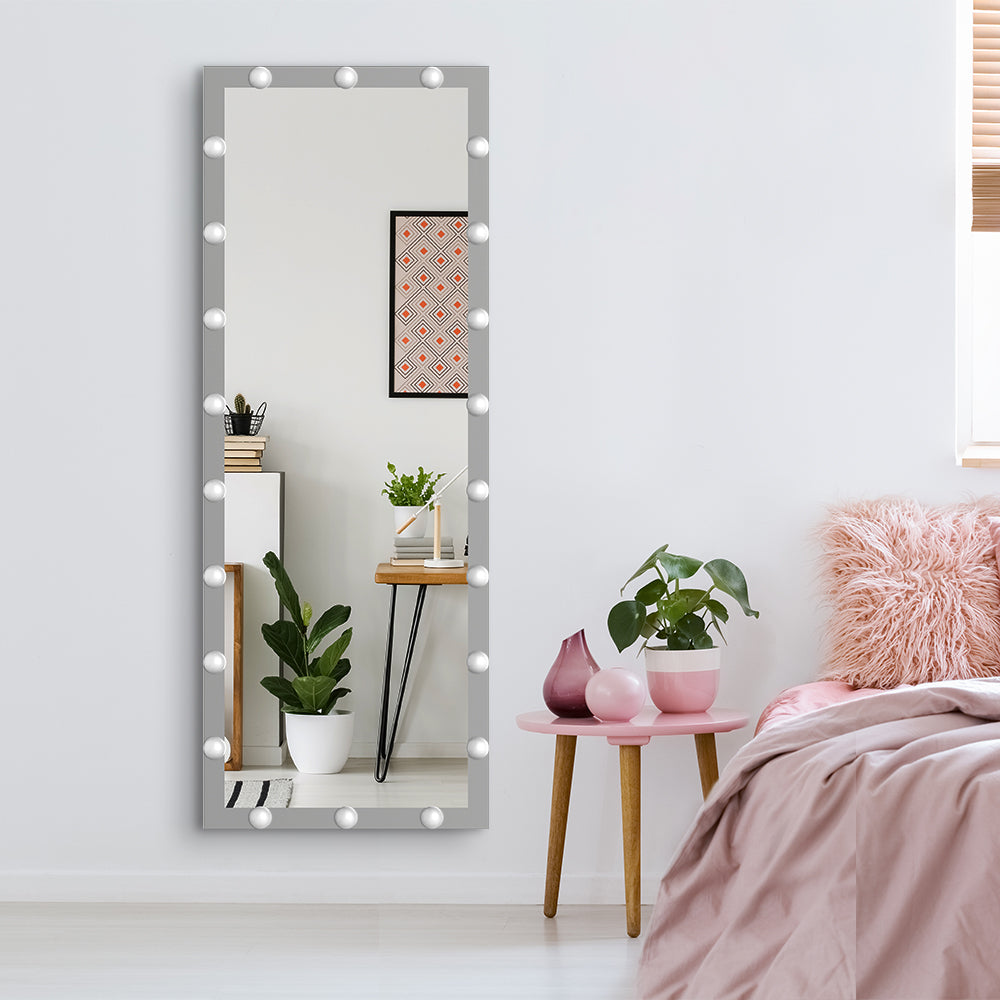 Hollywood Vanity Mirror, Full Length Mirror with Led Lights, 3 Color Full Length Dressing Mirror, Modern Wall Standing Makeup Mirror, DT8