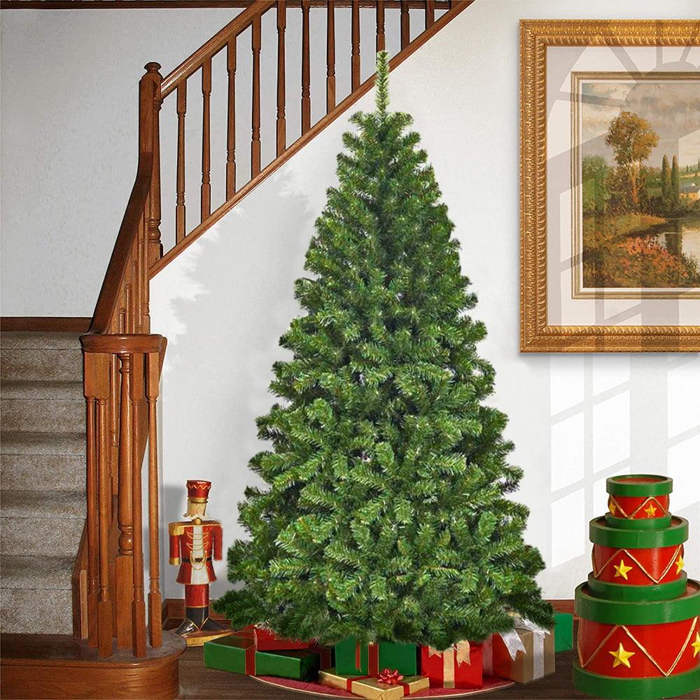 SESSLIFE Christmas Tree 6Ft, PVC Artificial Christmas Tree with 650 Branch Tips, Metal Stand, Hinged Xmas Tree for Indoor Christmas Decorations, Easy Assembly, Green, X1601