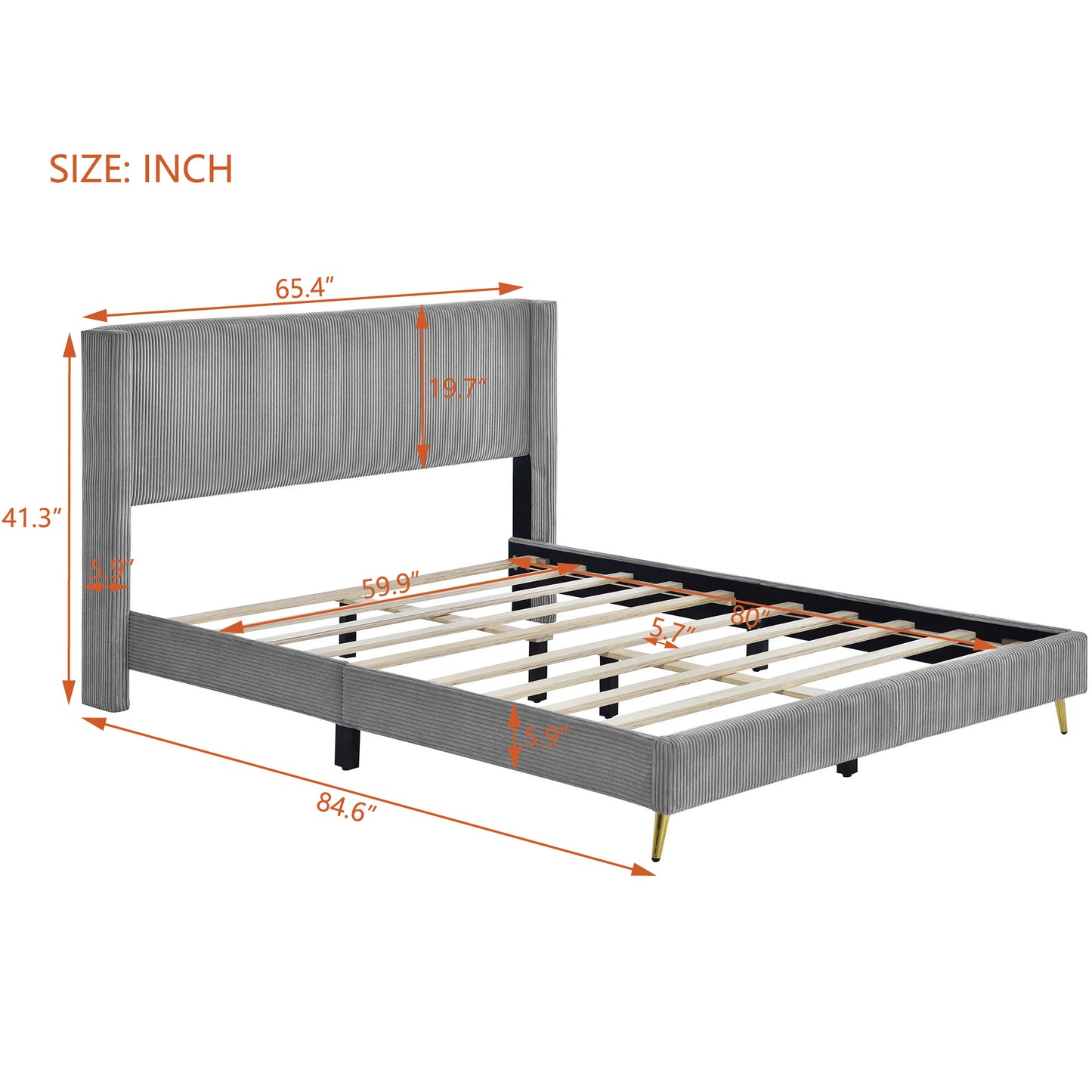 Sesslife Queen Bed Frame with Headboard, LJC