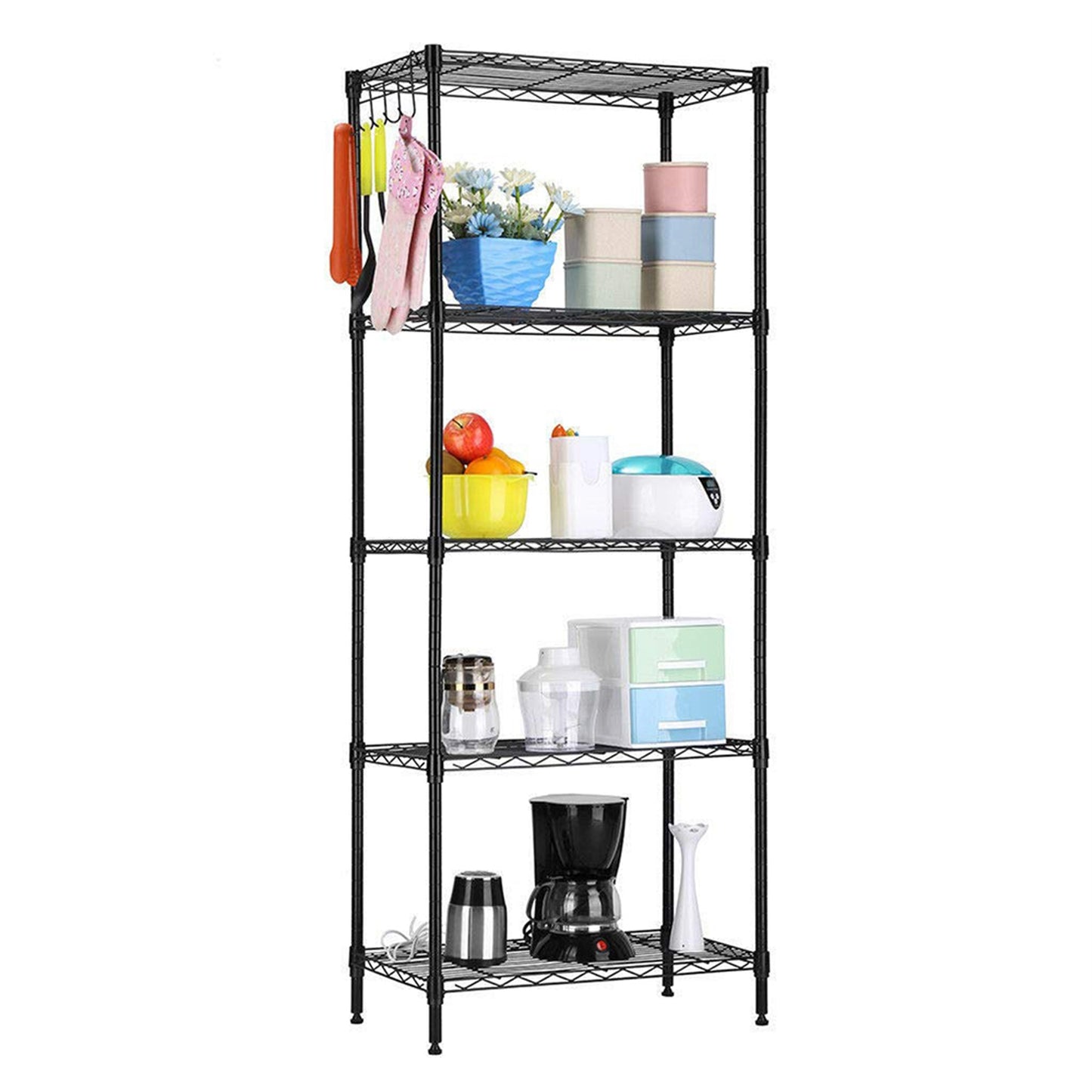 SESSLIFE 5-Tier Shelving Unit Shelf, Metal Large Storage Shelves, Heavy Duty Height Adjustable Commercial Grade Steel Utility, 5 Layer Shelf Rack Organizer, 551 LBS Capacity