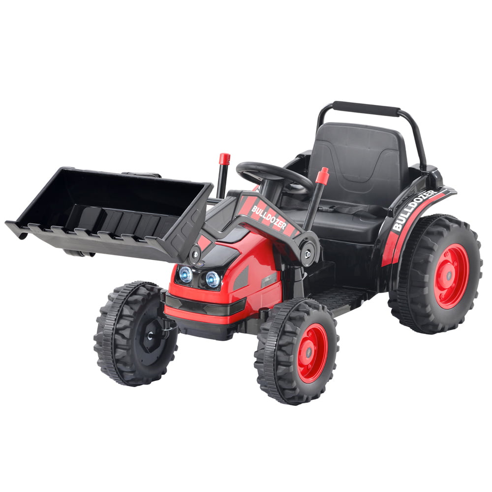 Ride on Cars for Girls, SESSLIFE 12V Ride on Excavator with Remote Control, MP3 Player, Horn, Safety Belt, Kids Ride on Toys for 3-5 Yrs. Old, Ride on Bulldozer for Christmas Gift, Red, X1629
