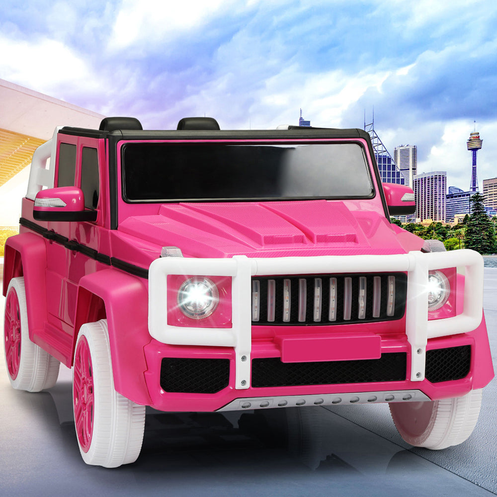 SESSLIFE Police Ride on Car for Kids, 12V RC Electric Car with Music Siren Megaphone Colorful Lights, Battery-powered Ride on Car with Remote Control for Ages 2-4 Girls Chrismas Gift, Pink, X484