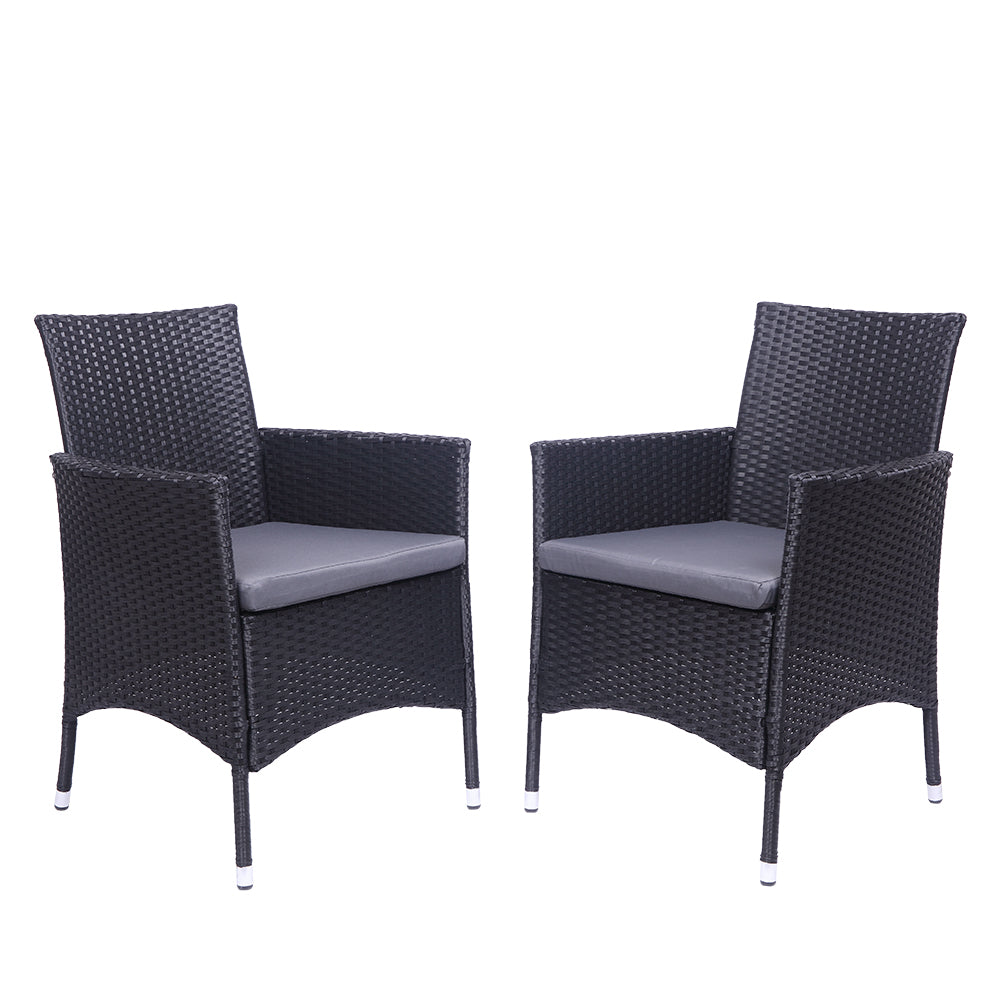 Patio Chairs Set of 2, All Weather Wicker Patio Furniture Set, Bistro Chairs Conversation Set, Front Porch Furniture Outdoor Chairs Set for Backyard Deck Poolside Garden