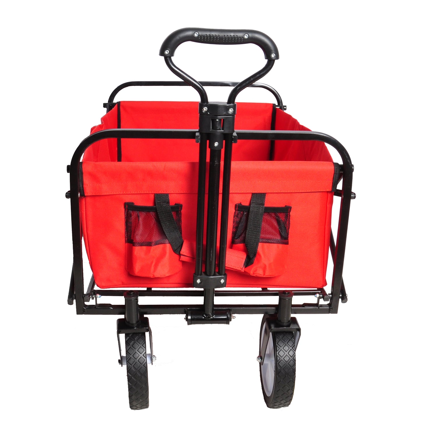 SESSLIFE Folding Beach Wagon for Sand, Collapsible Wagon Cart with Removable Canopy, Big Wheels, DT41
