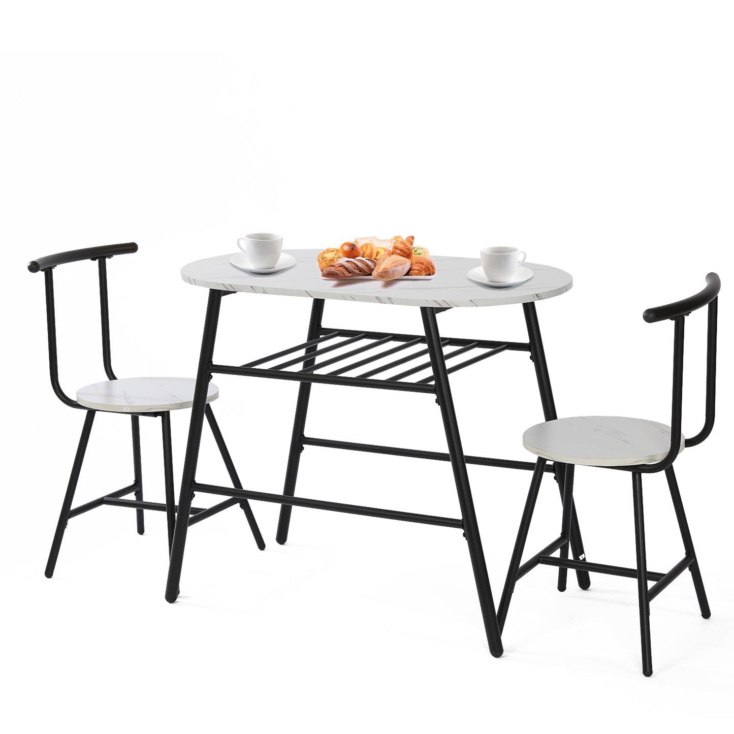 3 Piece Bar Dining Table Sets, Small Kitchen Table Set for 2, Dining Set Studio Collection with Two Chirs Home Kitchen Breakfast Table