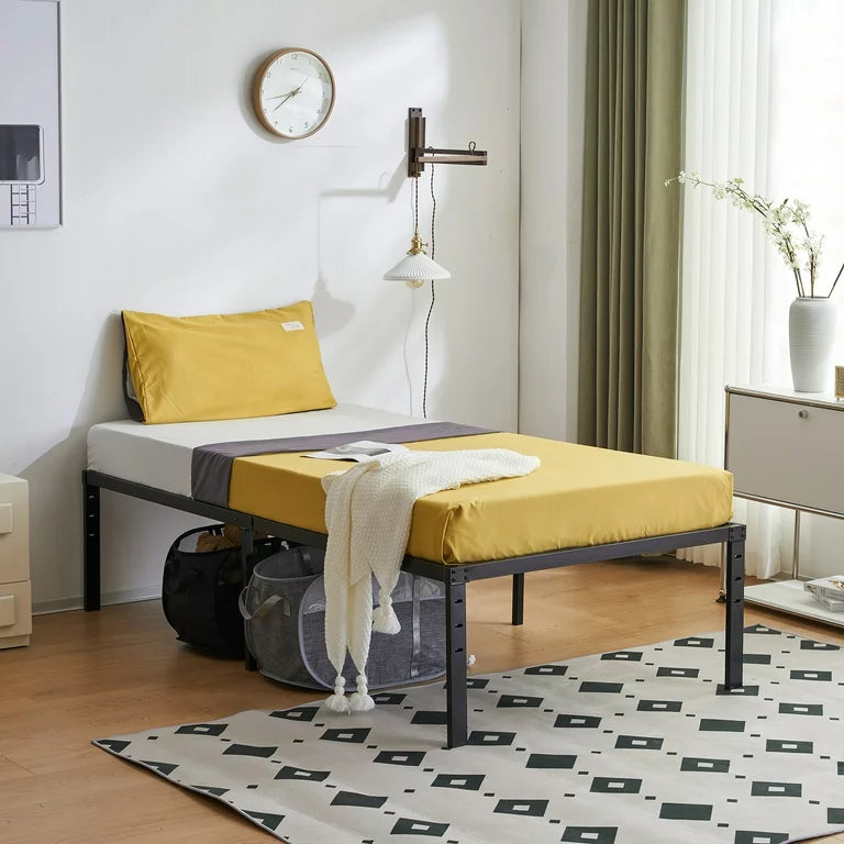 Sesslife Metal Bed Frame Full Size, Black Platform with Vintage Headboard and Footboard, Sturdy Steel Slat Support, Victorian Style Mattress Foundation, Iron Bed Frame for Bedroom