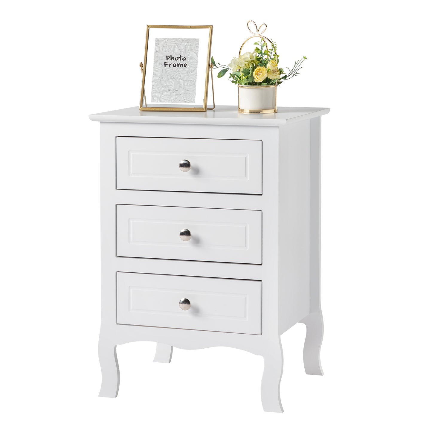 Sesslife Night Stand, Small Side Table with Drawers, White End Table with Storage, End Tables for Living Room with Storage, Wood Side Tables, Living Room Table, Bedside Table