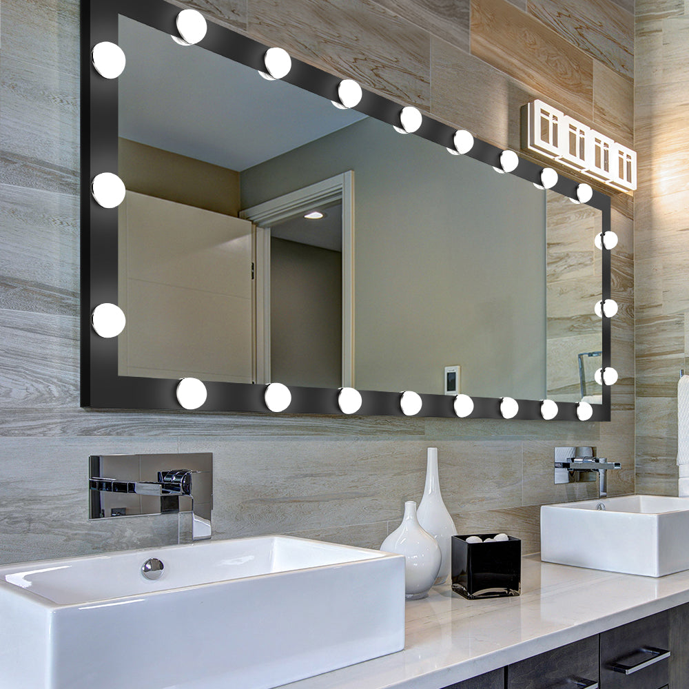 Hollywood Vanity Mirror, Full Length Mirror with Led Lights, 3 Color Full Length Dressing Mirror, Modern Wall Standing Makeup Mirror, DT8