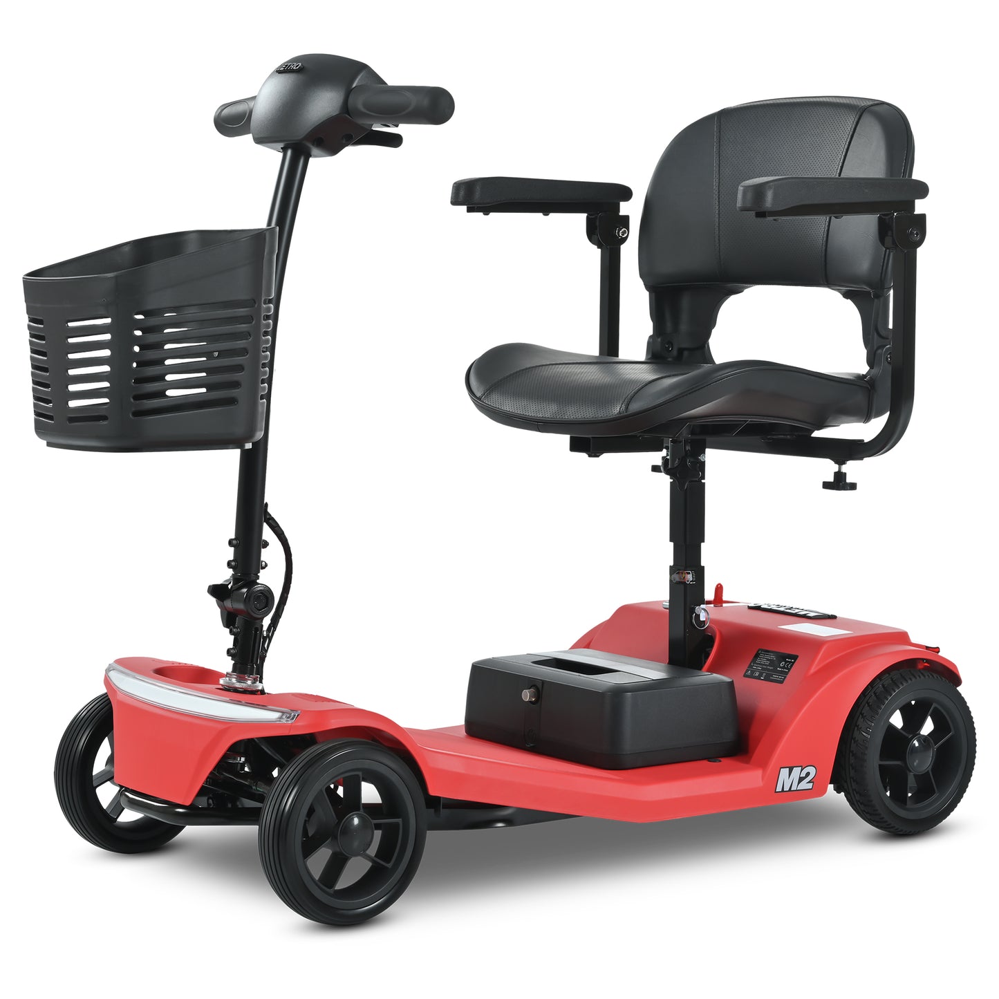 ENYOPRO 4 Wheel Electric Scooter for Adults, Foldable All-Terrain Mobility Scooter for Seniors with Bright Headlights, USB Port, Basket and Long-Range Battery