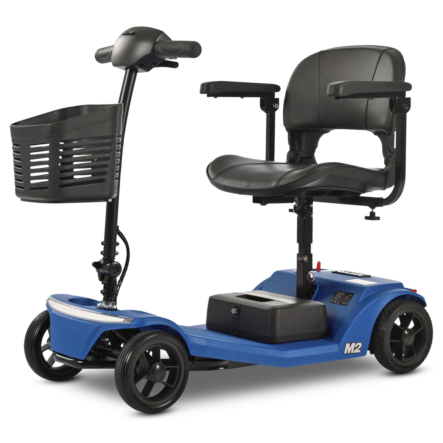 ENYOPRO 4 Wheel Electric Scooter for Adults, Foldable All-Terrain Mobility Scooter for Seniors with Bright Headlights, USB Port, Basket and Long-Range Battery