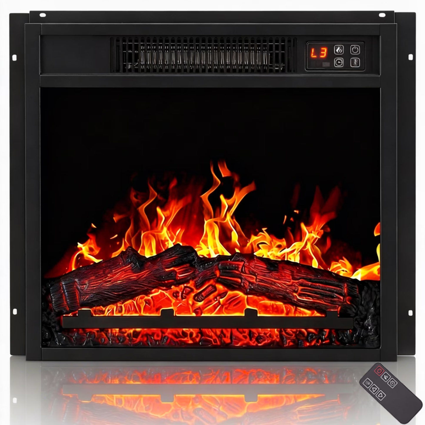 18" Fireplace Heaters for Inside, 3D Electric Fireplace Insert, 1400W Fireplace Heater, Adjustable Flame and Low Noise, CSA Certification