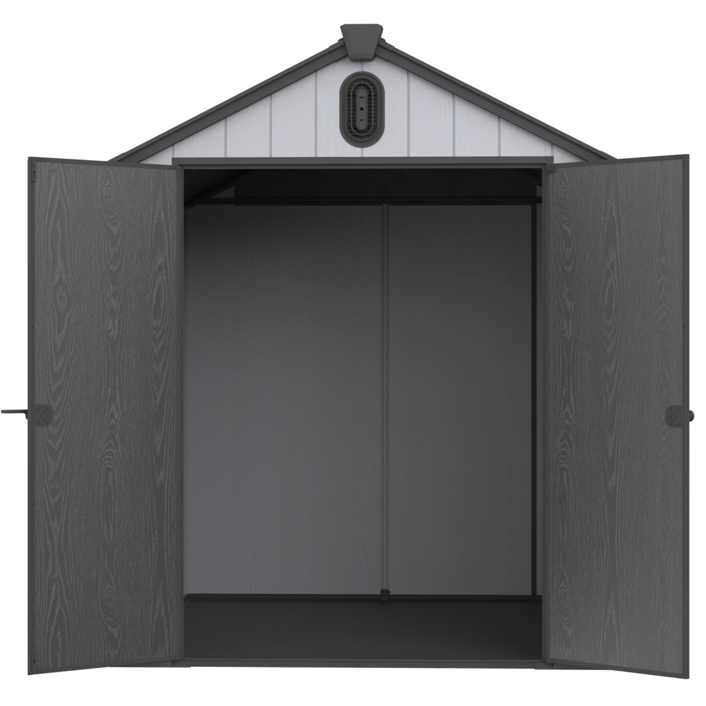 8x6ft Outdoor Resin Storage Shed, Waterproof Plastic Shed with Reinforced Floor, Lockable Doors and Vents, Gray Plastic Storage Shed for Backyard Garden Poolside