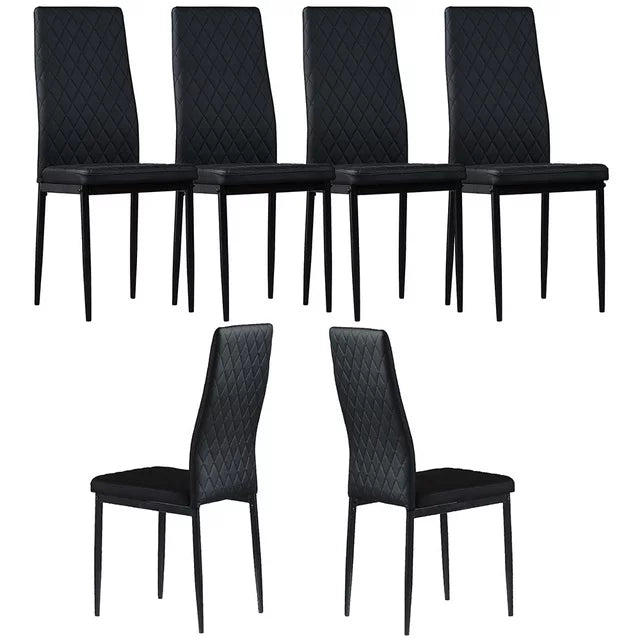 Dining Chairs Set of 4, Dining Room Chairs, Dining Side Chairs for Home Kitchen Living Room, Leather Dark Gray