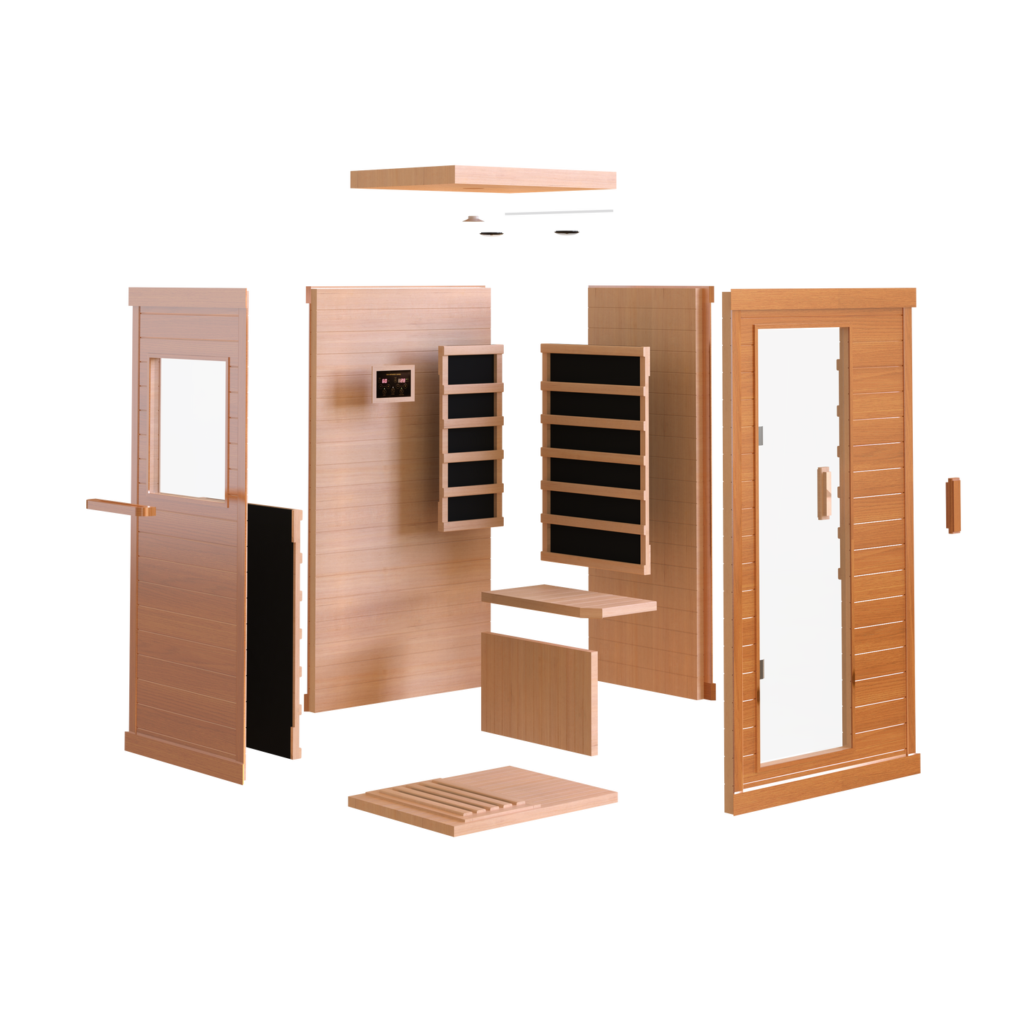 SESSLIFE Infrared Sauna for Home, Steam Sauna, 120V/900W Indoor Wooden Sauna Room with Adjustable Temperature, Timer, Bluetooth Music Connection, Foot Care, Light Setting for Spa, Gym