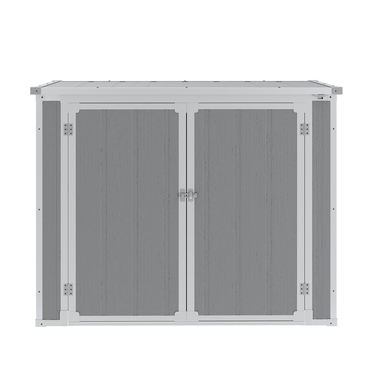 306 Gallon Horizontal Outdoor Storage Shed, 4.7x2.5 ft All-weather Resin Storage Cabinet Tool Shed with Floor, Plastic Shed for Garden Backyard Poolside