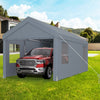 10' x 20' Heavy-duty Carport Canopy, Outdoor Portable Garage with Rolling Door and Sidewall, Gray Car Tent Canopy for Vehicles Boats Trucks