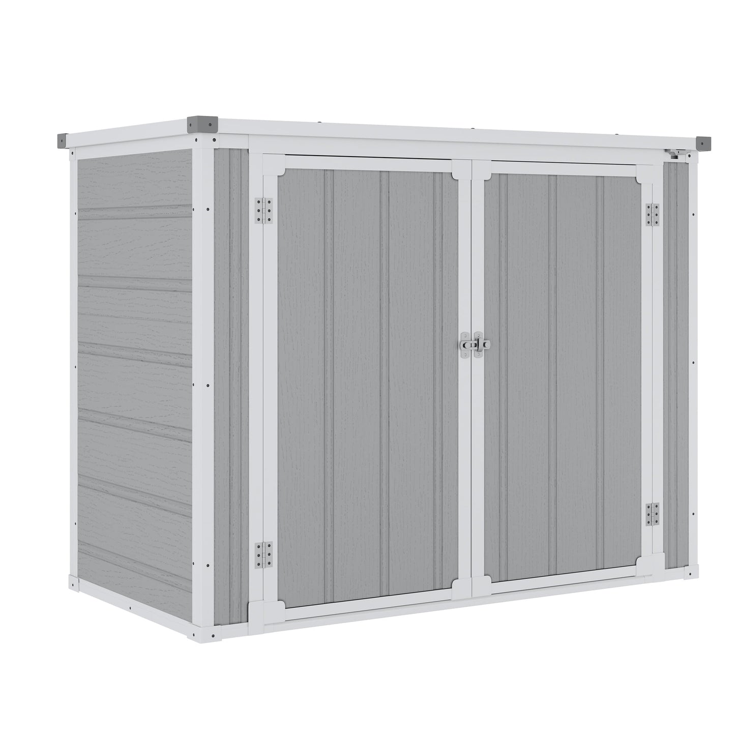 306 Gallon Horizontal Outdoor Storage Shed, 4.7x2.5 ft All-weather Resin Storage Cabinet Tool Shed with Floor, Plastic Shed for Garden Backyard Poolside