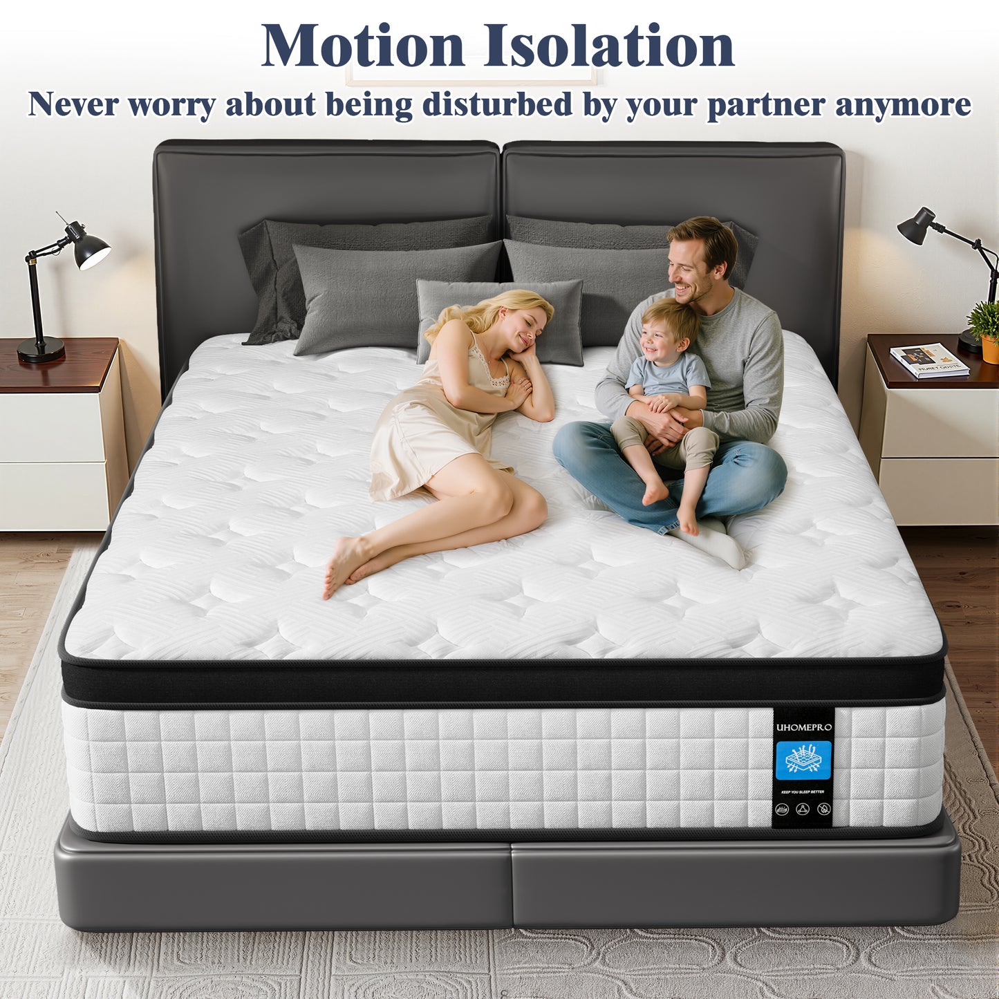 10 inch Twin Mattress, Sesslife Memory Foam Mattress in a Box, Cooling Gel Hybrid Mattress with Knitted Fabric, Twin Size Individual Pocket Spring Mattress, Medium Firm, CertiPUR-US, White/Black