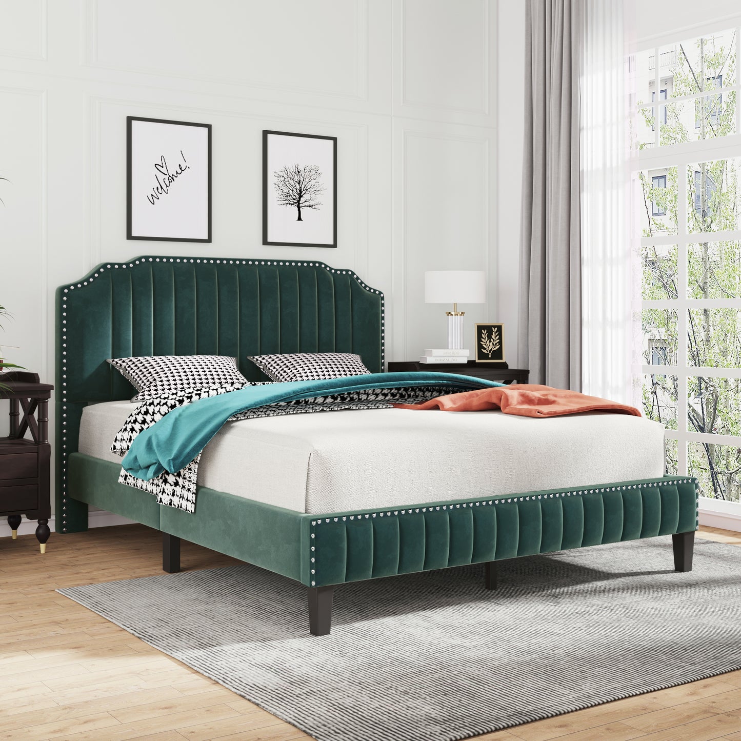 SESSLIFE Upholstered Platform Bed, LJC