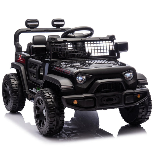 24V Kids Ride on Toy Cars with Remote Control, 160W Powered Ride on Toys with Bluetooth, Music, LED Light, MP3 Player, 4 Wheel Suspension Electric Cars for Boys and Girls, Black