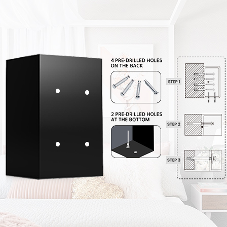 Sesslife Fire Resistant Home Safe with Multiple Encryption, 13.8" x 13.8" x 27.56", Black