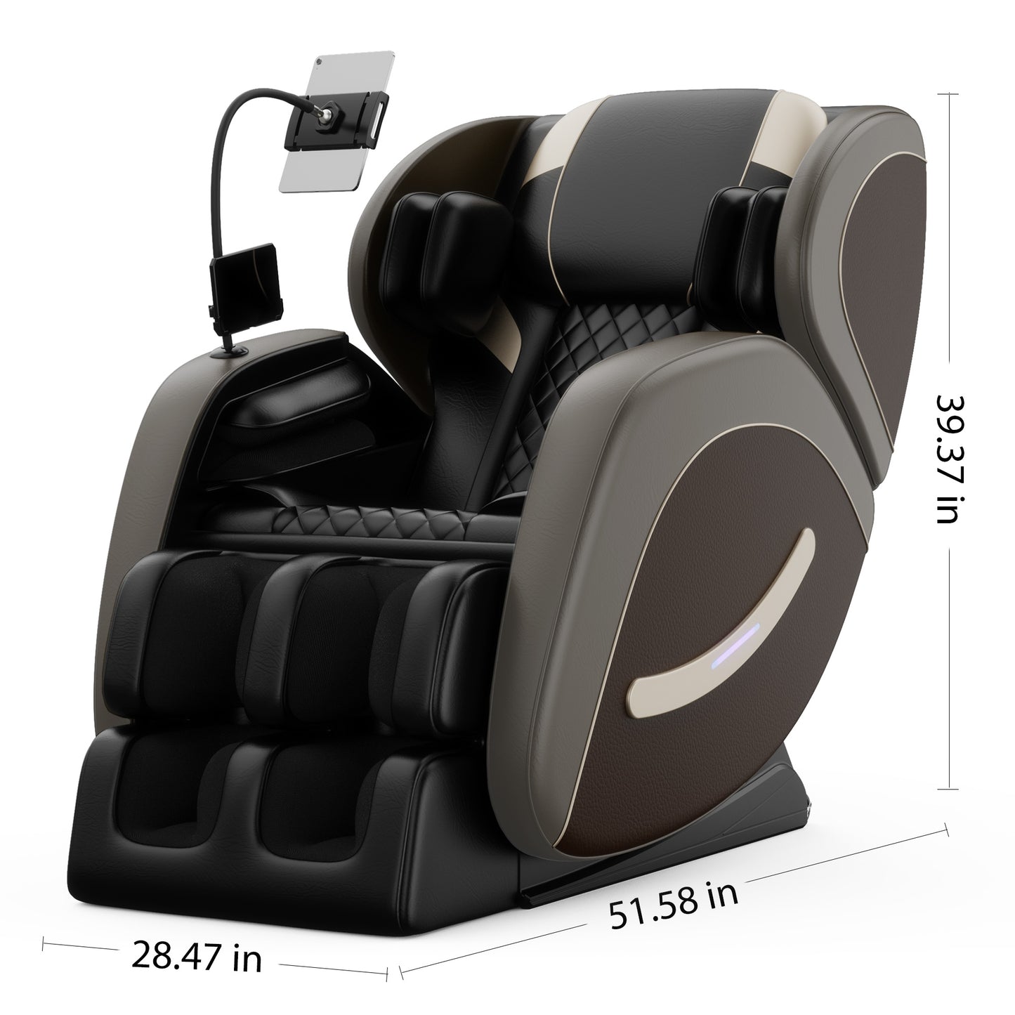 Full Body Massage Chair, SESSLIFE Zero Gravity Shiatsu Recliner Electric Massage Chair with Air Pressure, Heating, Airbag, Bluetooth, Foot Rollers, Portable Stand for Relaxation, Grey