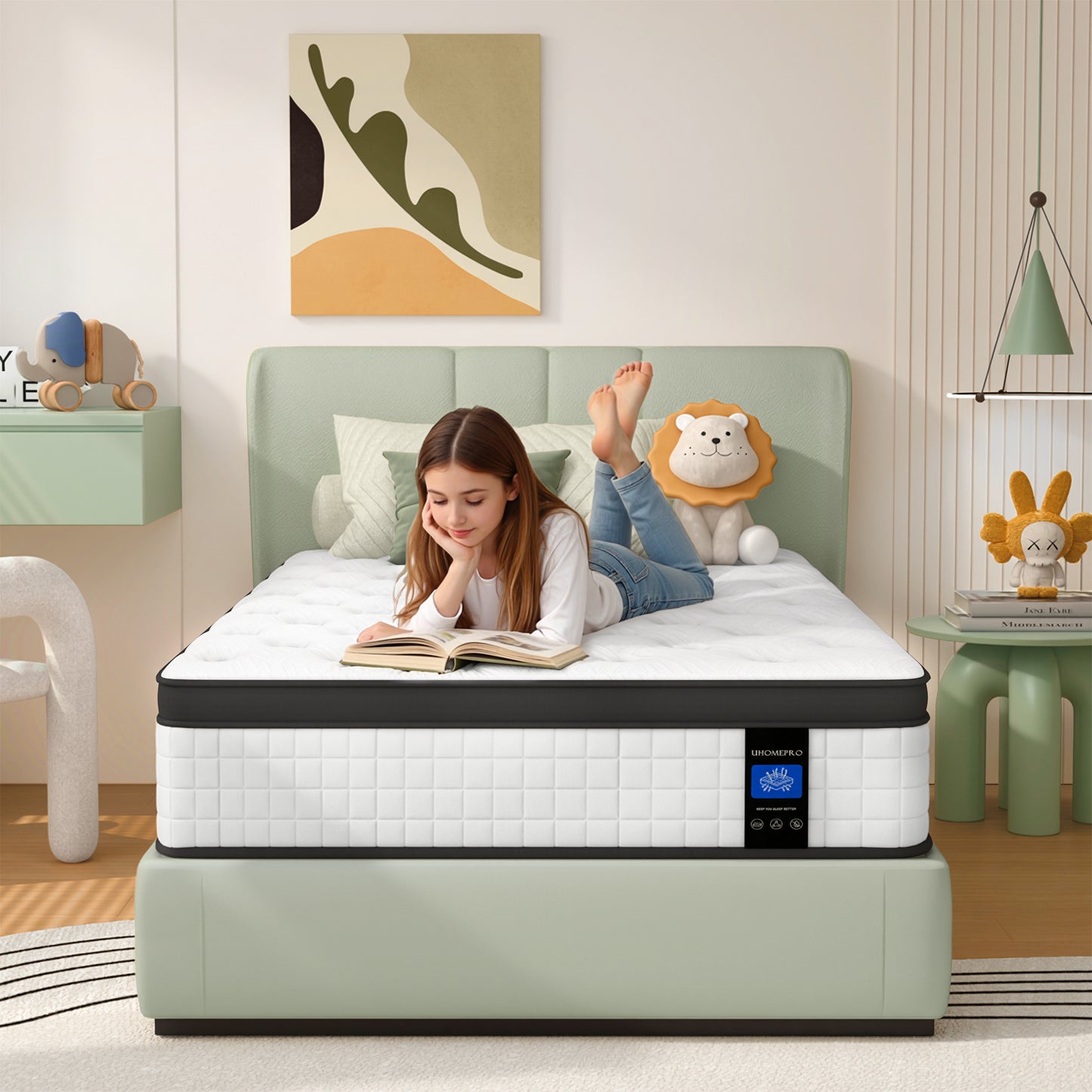 12 Inch Hybrid Twin Mattress, SESSLIFE Medium Firm Pocket Spring and Memory Foam Mattress in a Box, Breathable Knitted Cover, Motion Isolation, ertiPUR-US Certified