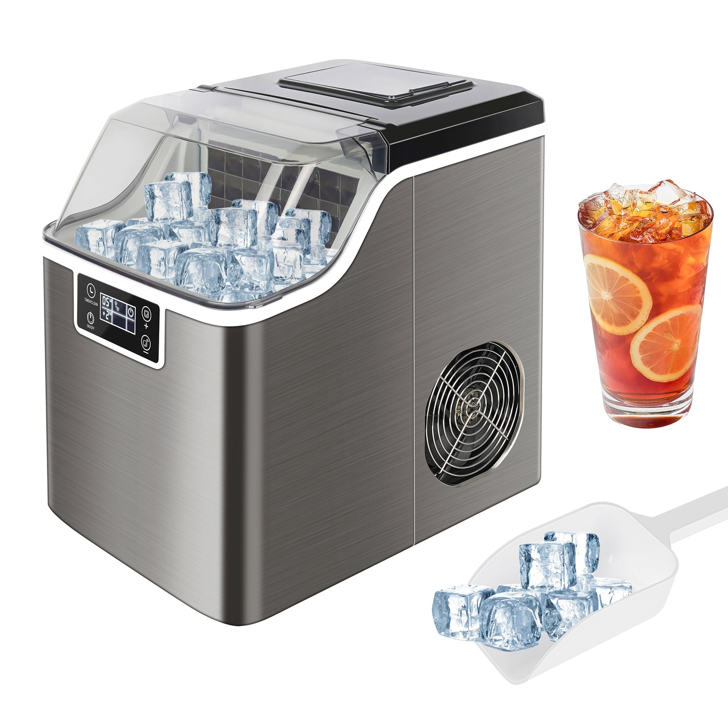 SESSLIFE Ice Maker Machine, Countertop Ice Cube Maker with Ice Scoop for Home Office Use, DT40