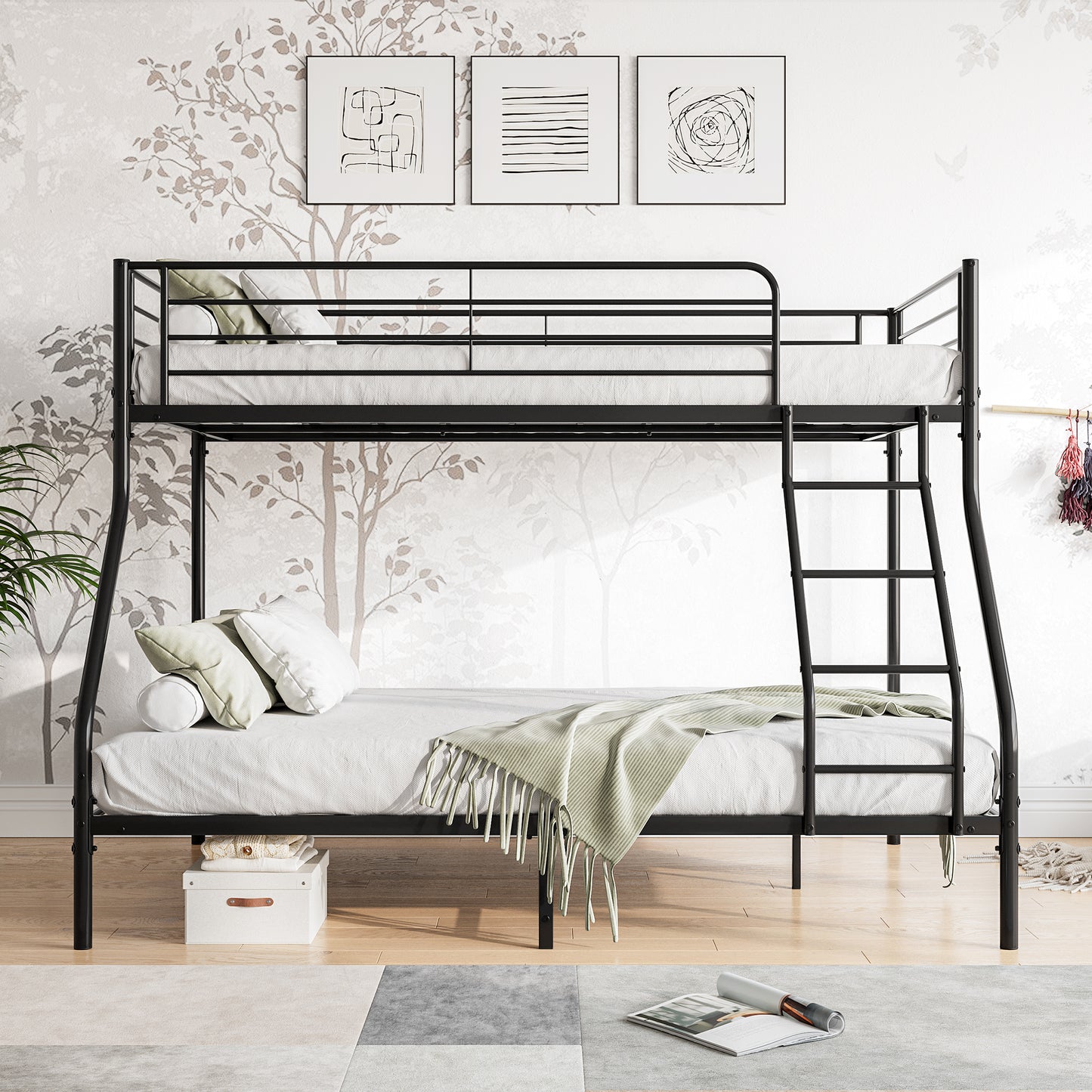 SESSLIFE Twin Over Full Metal Bunk Bed