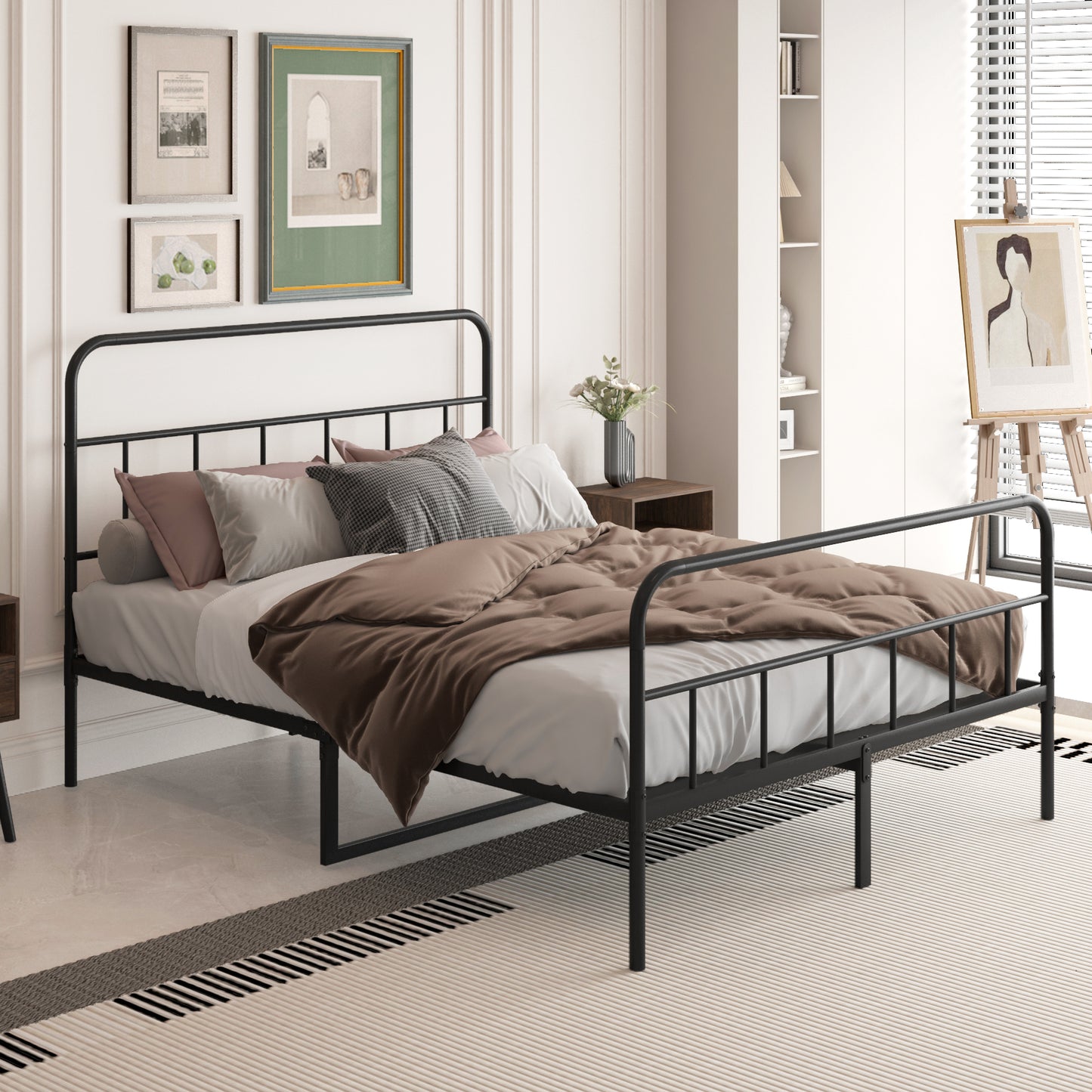 PORKISS Full Size Bed Frame, LJC