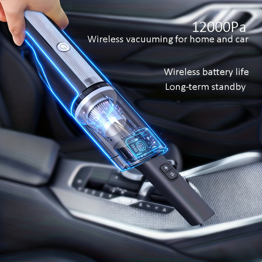 SESSLIFE Handheld Vacuum for Car Use, High-Efficiency 12000Pa Suction, Corded Design with HEPA Filter, Portable for Daily Commuting, Comes with Crevice Tool and Brush, Red