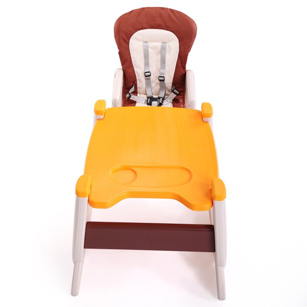 Convertible Baby High Chairs, SESSLIFE Multifunctional Feeding High Chair for Babies Toddlers 6 Month-6 Years, Kids Booster Seat w/Removable Tray & Cushion, Safety Belt, Adjustable Back, Yellow, X2298