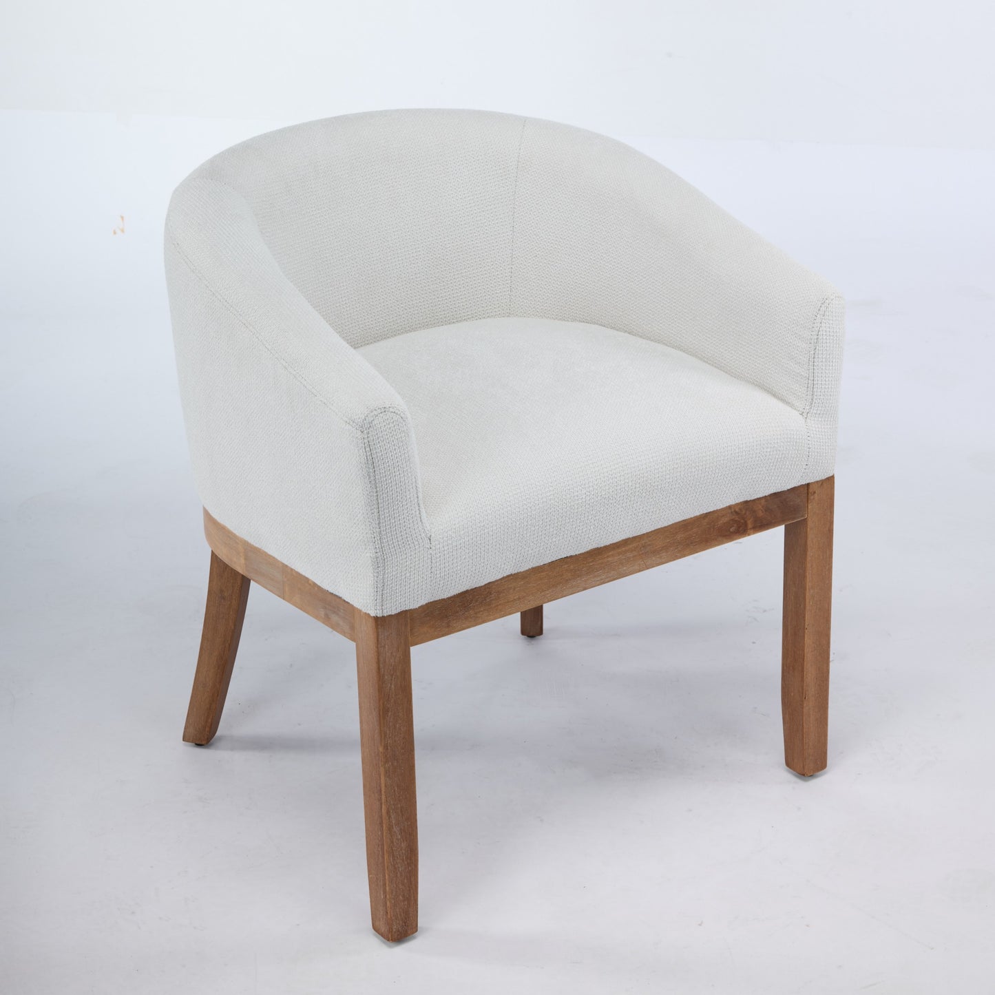 Sesslife Upholstered Dining Chairs Set of 4, Modern Linen Barrel Dining Room Chairs with Arms, Wood Legs, Mid Century 19” W Accent Chair, Kitchen Chairs for Dining Room, Living Room, Bedroom