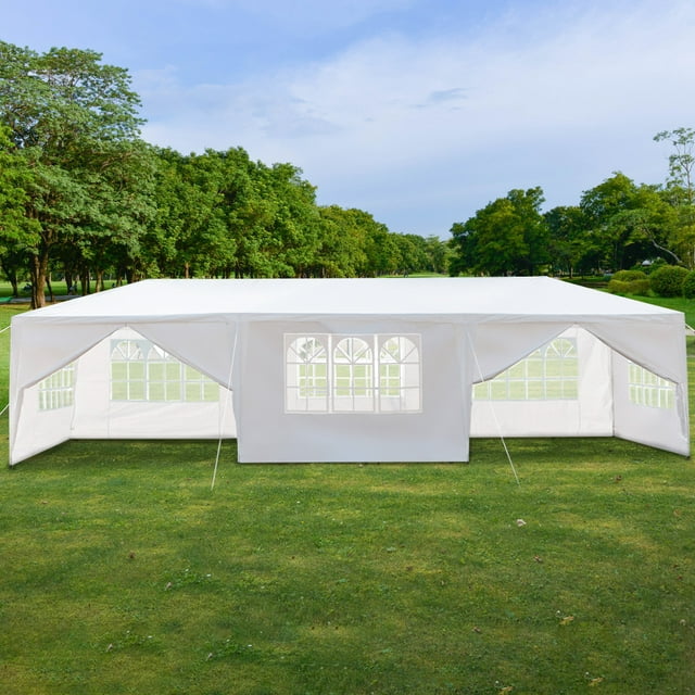 YOFE 30' x 10' White Event Outdoor Canopy with Waterproof and Sun-Proof