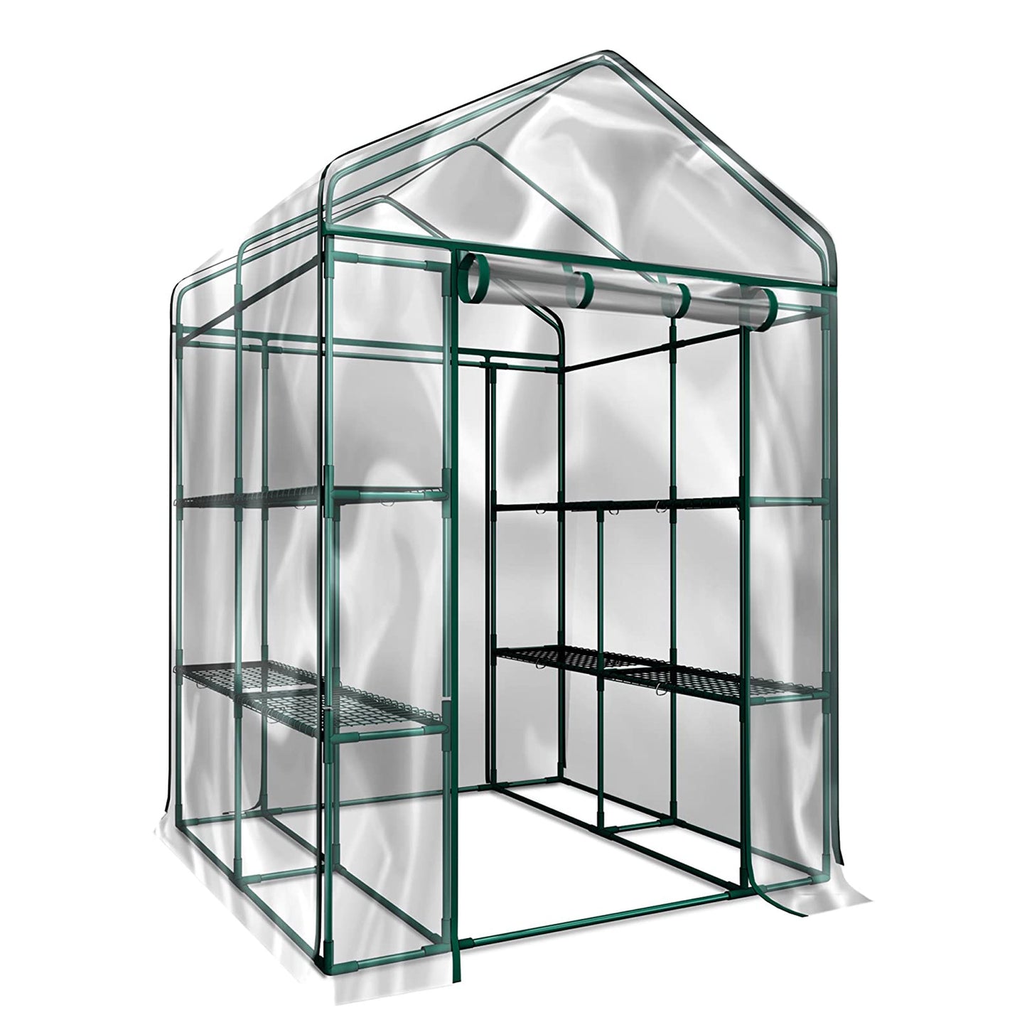 Mini Greenhouse, Portable Green House with 4 Tiers and PE Cover, Greenhouse for Outdoors Indoor