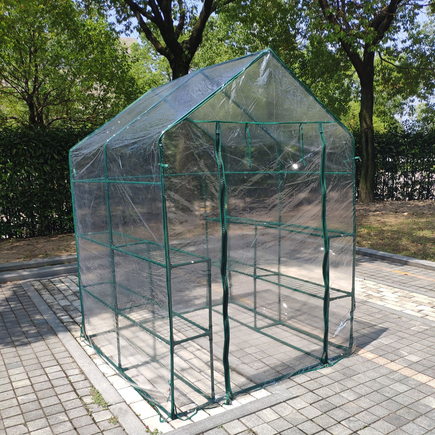 Mini Greenhouse, Portable Green House with 4 Tiers and PE Cover, Greenhouse for Outdoors Indoor