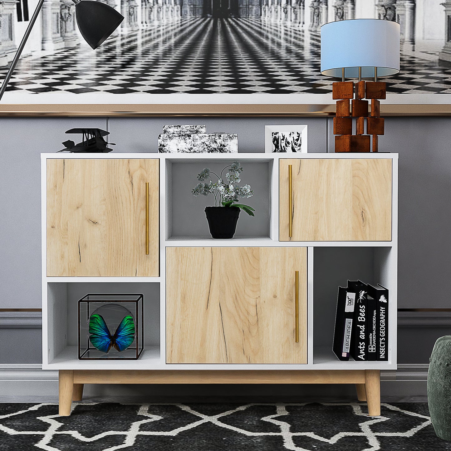 Sesslife 10 Drawers Fabric Dresser, Clothes Cabinet Storage Organizers, Fabric Dresser for Kids and Adults, Chest of Drawers with Steel Frame and Wooden Top for Bedroom, Living Room, Hallway