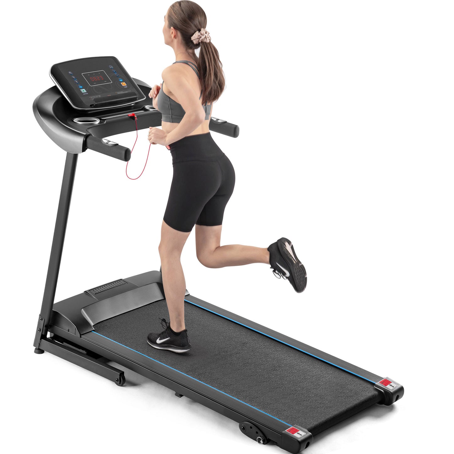 2.5HP Folding Treadmill with Incline, Electric Treadmill with Bluetooth, Speakers, LCD Display, 0.5-8.5 MPH Electric Running Machine