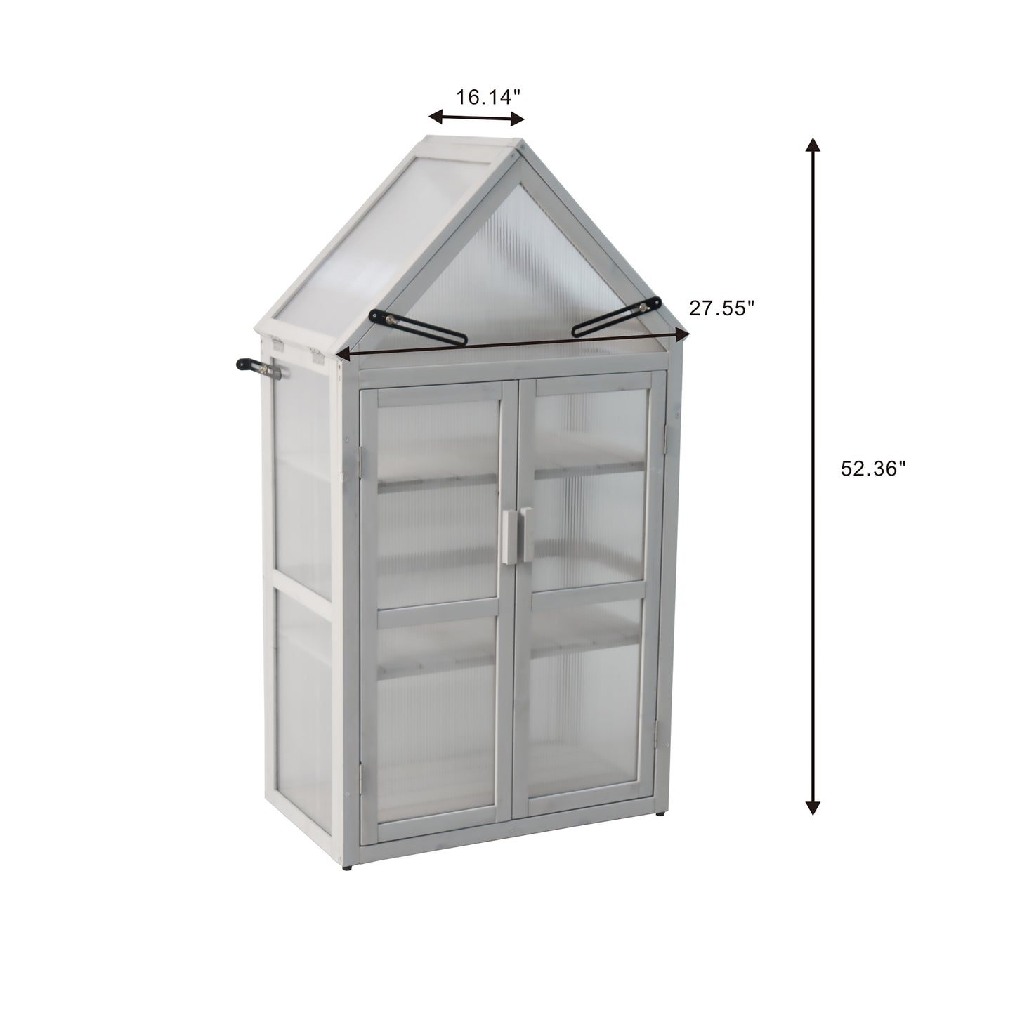 Greenhouses for Outdoors Indoor, 4 Tiers Greenhouse with Adjustable Shelves, White Garden Plant Greenhouse Gent, 27.55" W x 16.14" D x 52.36" H