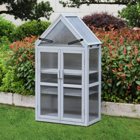 Greenhouses for Outdoors Indoor, 4 Tiers Greenhouse with Adjustable Shelves, White Garden Plant Greenhouse Gent, 27.55" W x 16.14" D x 52.36" H