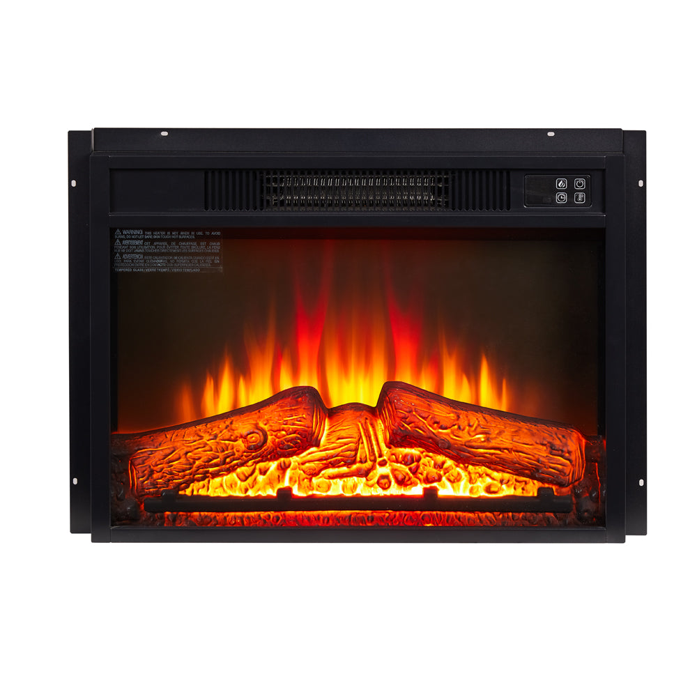 SESSLIFE 23" Electric Fireplace Insert Realistic 3D Flame, 1400W/4777BTU Energy Efficient Heater with Crystal Ember Bed, Remote Operated, Ultra Slim, for Modern Home Decor