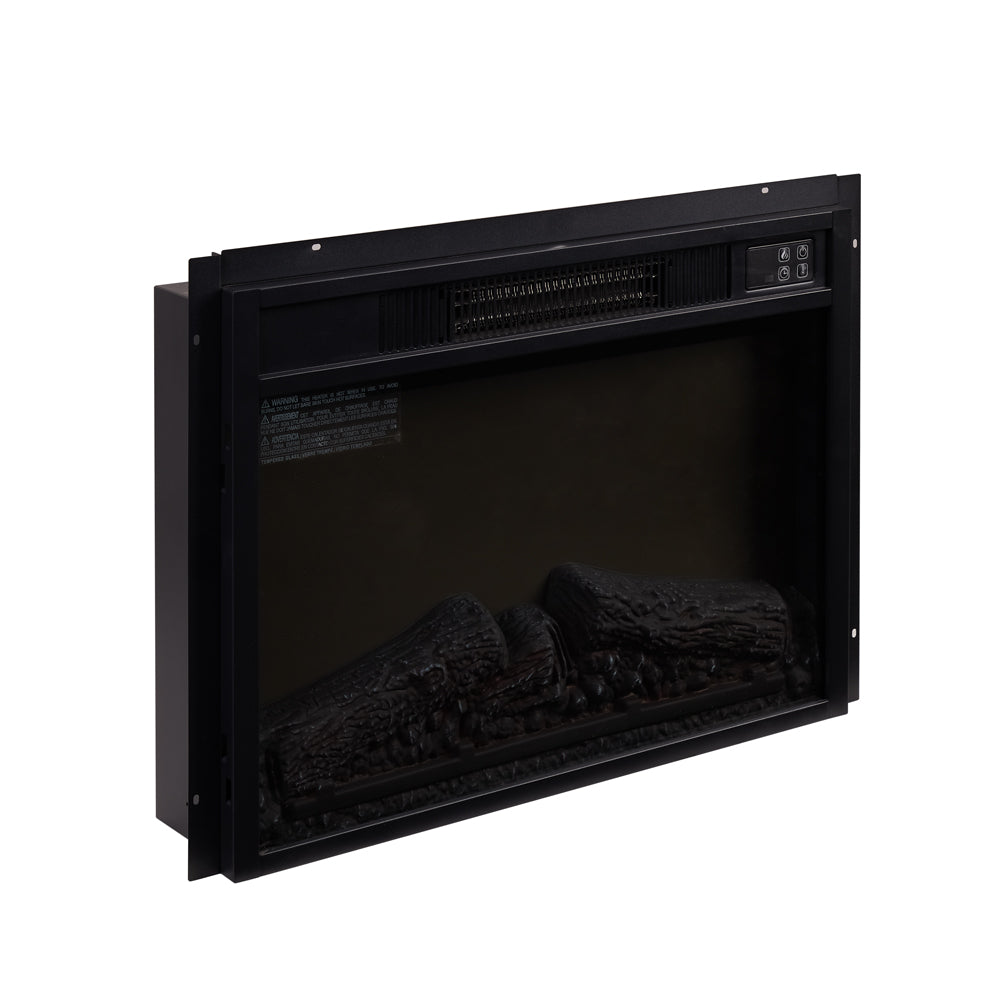 SESSLIFE 23" Electric Fireplace Insert Realistic 3D Flame, 1400W/4777BTU Energy Efficient Heater with Crystal Ember Bed, Remote Operated, Ultra Slim, for Modern Home Decor
