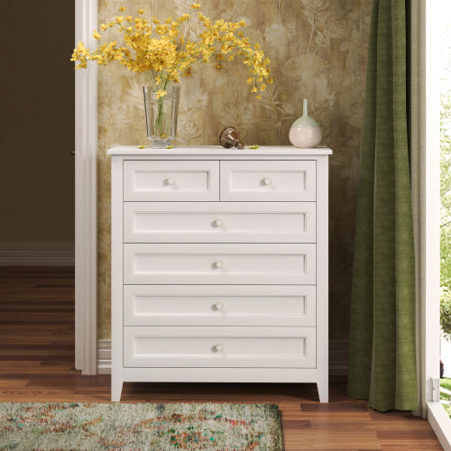 SESSLIFE 4 Drawer Chest, Wood Storage Dresser Cabinet, Craft Storage Organization, Makeup Drawer Unit for Closet, Bedroom, Office, White