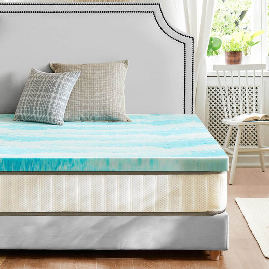 3 Inch Gel Memory Foam Mattress Topper, Twin Size Cooling Mattress Topper, Ventilated Cooling Gel Swirl Infused Bed Topper for Pressure Relief & Back Pain, CertiPUR-US