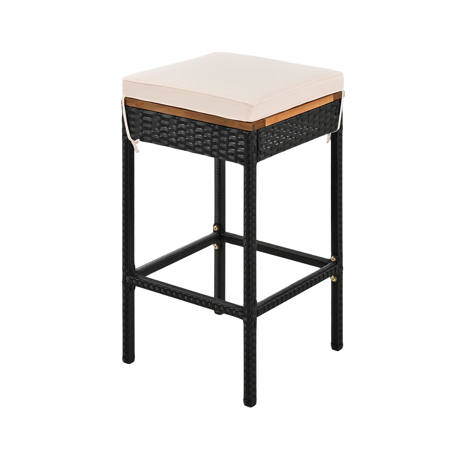 Sesslife 5 Piece Patio Bar Table and Stools, All Weather Wicker Outdoor Furniture Dining Set with 4 Stools, Patio Seating Sets for Backyards, Porches, Lawn